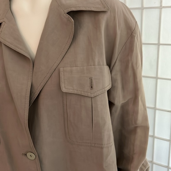 LINEN Blend Stella McCartney Tan Swing Coat Sz 40 - Picture 3 of 10